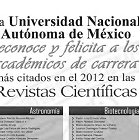Investigadores del IFUNAM, entre los más citados de la UNAM en 2012